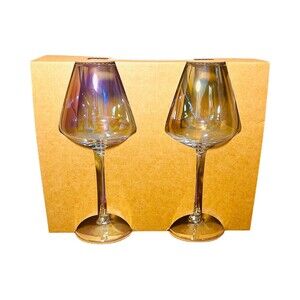 Target Bullseye’s Playground 8” Iridescent Cocktail Stem Wine Glass 2pk